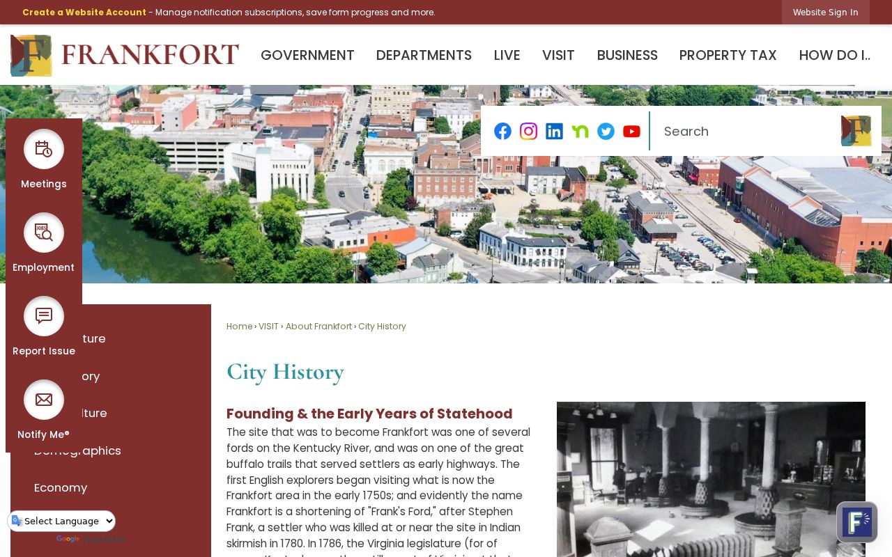 Frankfort history and river context for criminal court record access